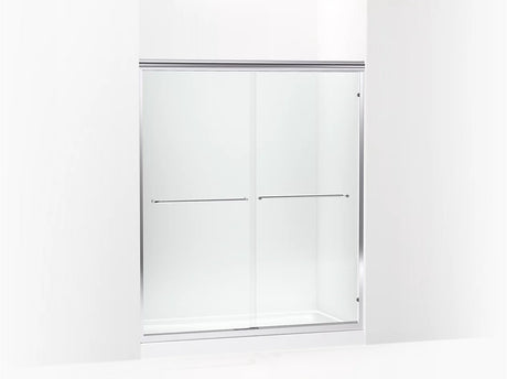 Sterling FINESSEโข Frameless sliding shower door (54.6" - 59.6" W x 69.8 H) in Silver