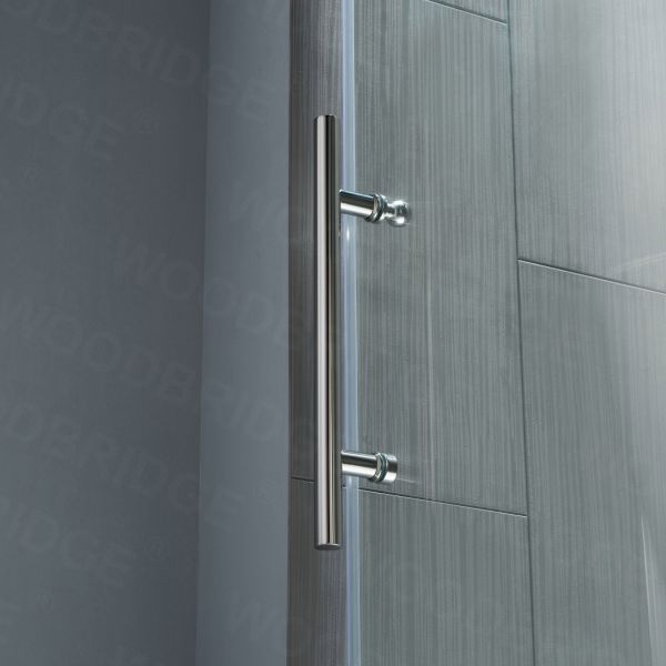 Woodbridge Frameless (60"W × 76"H) Clear Tempered Glass Shower Door - Brushed Nickel Finish
