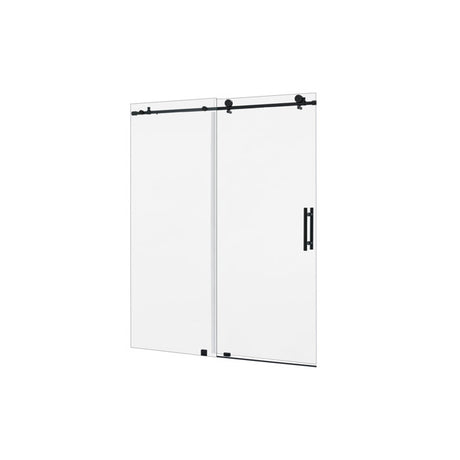 Vanity Art Frameless Single (60"W x 76"H) Sliding Shower Door - Matte Black/Soft Close
