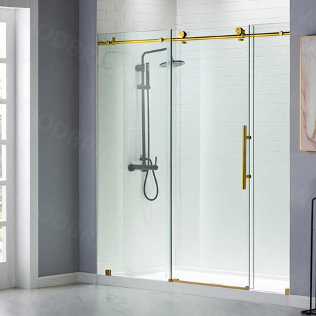 Woodbridge Frameless (72"W × 76"H) Clear Tempered Glass Shower Door