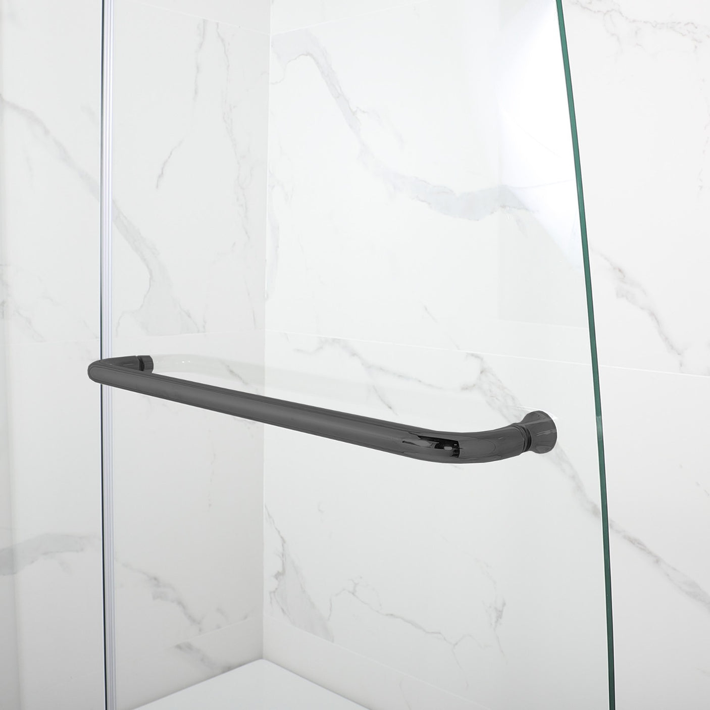 Woodbridge Frameless Hinged Bathtub 5/16 Tempered Panel (34"W x 58"H) Glass Shower Door