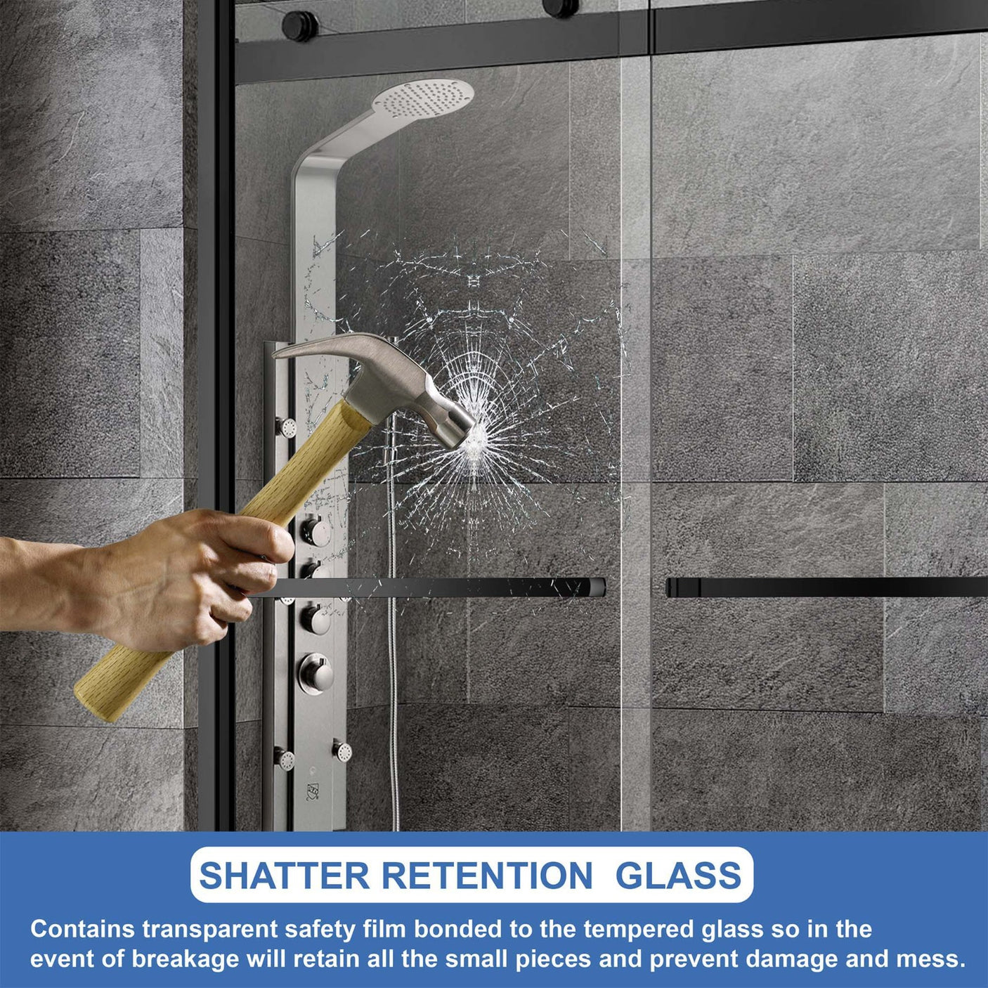 Woodbridge 2 Way Opening and Double Sliding (60"W x 62"H x 5/16") Frameless Bathtub Tempered Glass Shower Door