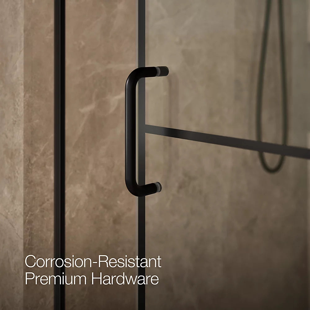 Kohler Elate® Sliding Shower door (56.3" - 59.6" W x 75.5" H) with 5/16" (8mm) thick glass in Matte Black