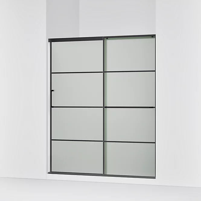 Kohler Elate® Sliding Shower door (56.3" - 59.6" W x 75.5" H) with 5/16" (8mm) thick glass in Matte Black
