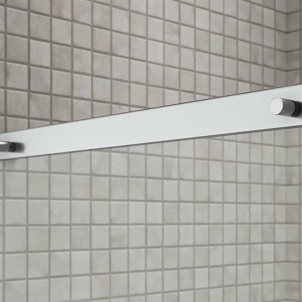 Kohler Elate® Sliding Bath door (56.3" - 59.6" W x 56.8" H) with heavy 5/16" (8mm) thick Crystal Clear glass with Privacy Band in Matte Nickel