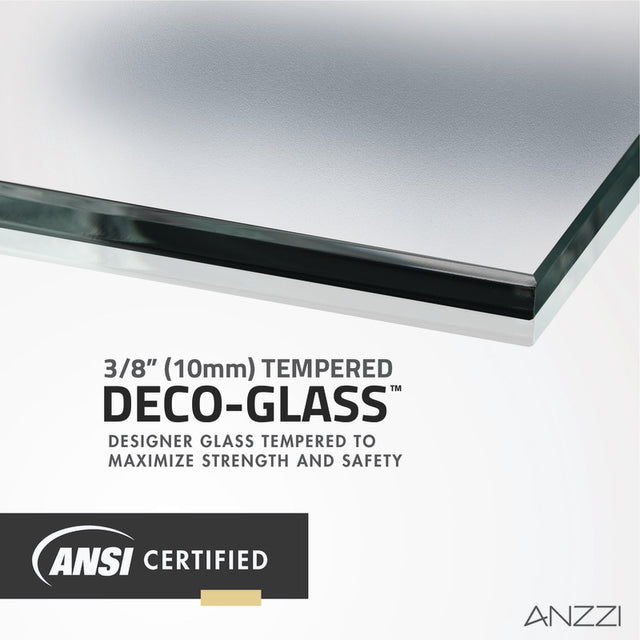 ANZZI Passion Series (24"W x 72"H) Frameless Hinged Shower door with Handle