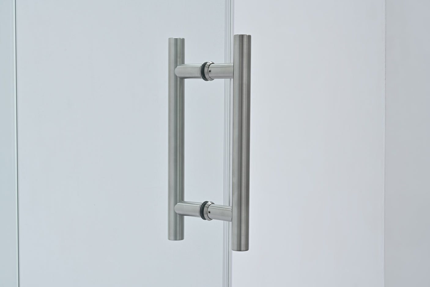 Vanity Art Frameless Bypass 2 Ways (60"W x 76"H) Sliding Glass Shower Door - Brushed Nickel Finish