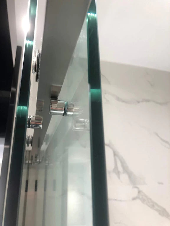 Vanity Art Frameless Bypass 2 Ways (60"W x 76"H) Sliding Glass Shower Door - Polished Chrome Finish