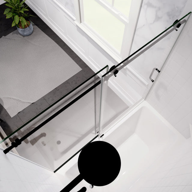 Anzzi Raymore Series Frameless Sliding Tub Door (60" W x 62" H) in Crystal Clear glass