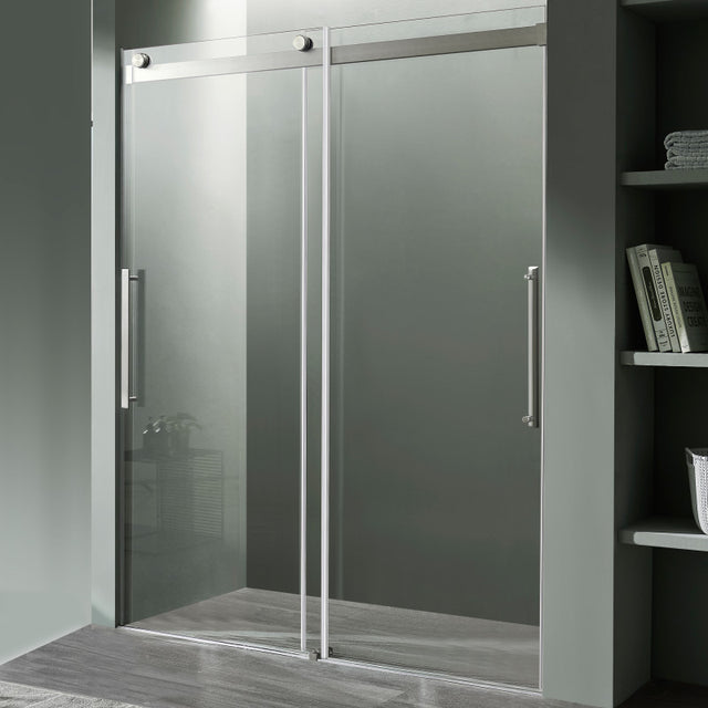 Anzzi Stellar Series Frameless Sliding (60"W x 76"H) Shower Door with Handle