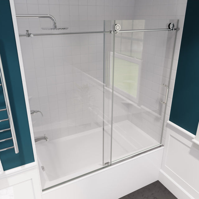 Anzzi Raymore Series Frameless Sliding Tub Door (60" W x 62" H) in Crystal Clear glass