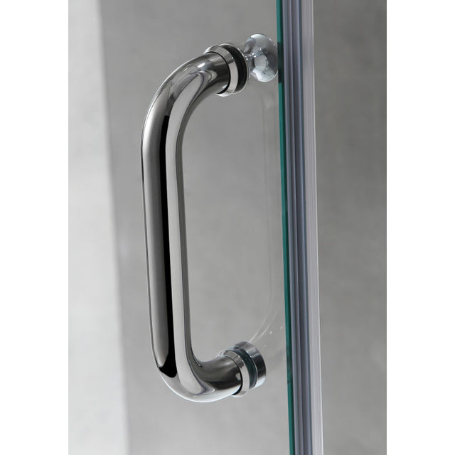 Anzzi Archon Series Framed Hinged Shower Door(46"W x 72"H) with Port in Chrome and Shower Base in White