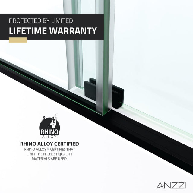 Anzzi Raymore Series Frameless Sliding Tub Door (60" W x 62" H) in Crystal Clear glass