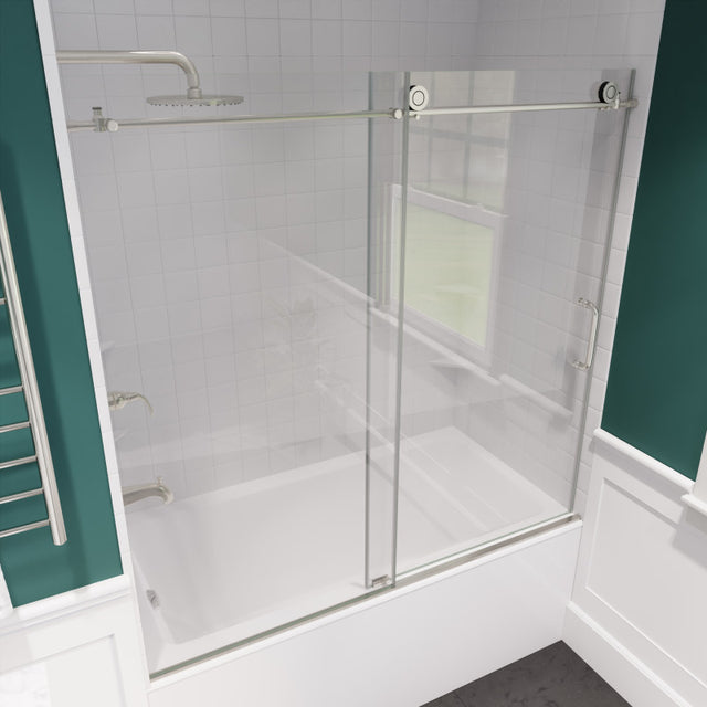 Anzzi Raymore Series Frameless Sliding Tub Door (60" W x 62" H) in Crystal Clear glass