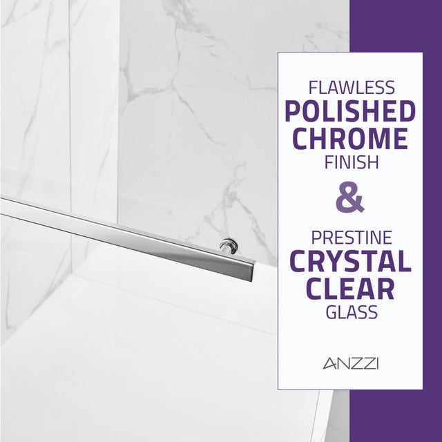 Anzzi Myth Series Frameless (28"W x 56"H) Tub Door