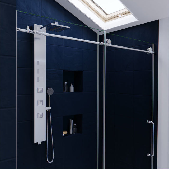 Anzzi Madam Series Frameless Sliding Shower Door (60" W x 76" H) with Handle