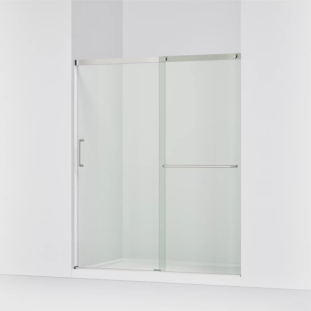 Kohler Elate® Sliding shower door (56.3" - 59.6" W x 70.5" H) with 1/4" (6mm) thick Crystal Clear glass in Matte Nickel