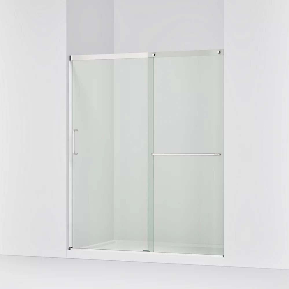 Kohler Elate® Sliding shower door (56.3" - 59.6" W x 70.5" H) with 1/4" (6mm) thick Crystal Clear glass in Matte Nickel