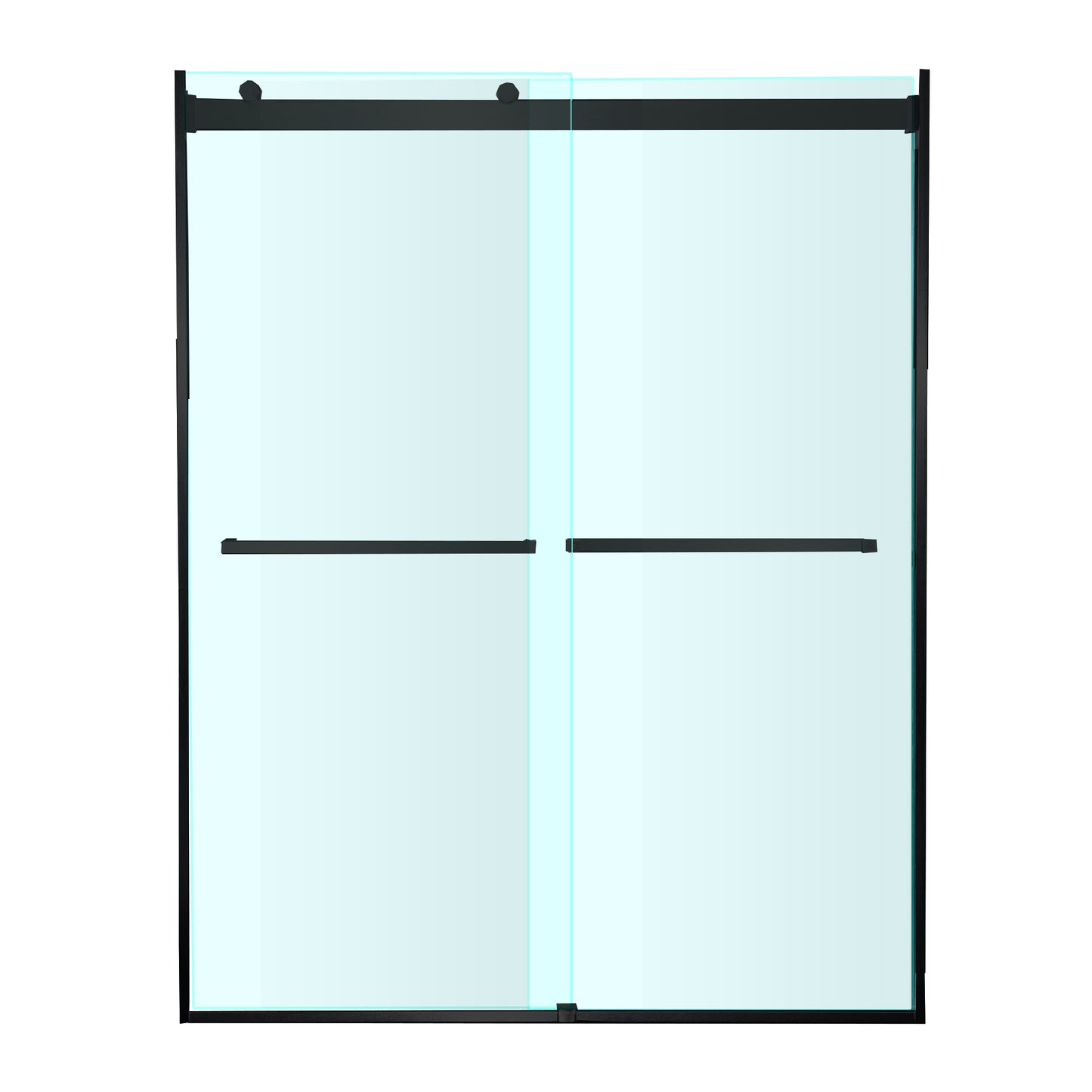 Woodbridge 2 Way Opening and Double Sliding (48"W x 76"H x 5/16") Frameless Tempered Glass Shower Door - Matte Black Finish