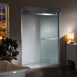 Woodbridge 2 Way Opening and Double Sliding (60"W x 76"H x 5/16") Frameless Bathtub Tempered Glass Shower Door - Brushed Nickel Finish