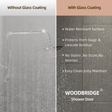 Woodbridge 2 Way Opening and Double Sliding (60"W x 76"H x 5/16") Frameless Bathtub Tempered Glass Shower Door - Brushed Nickel Finish