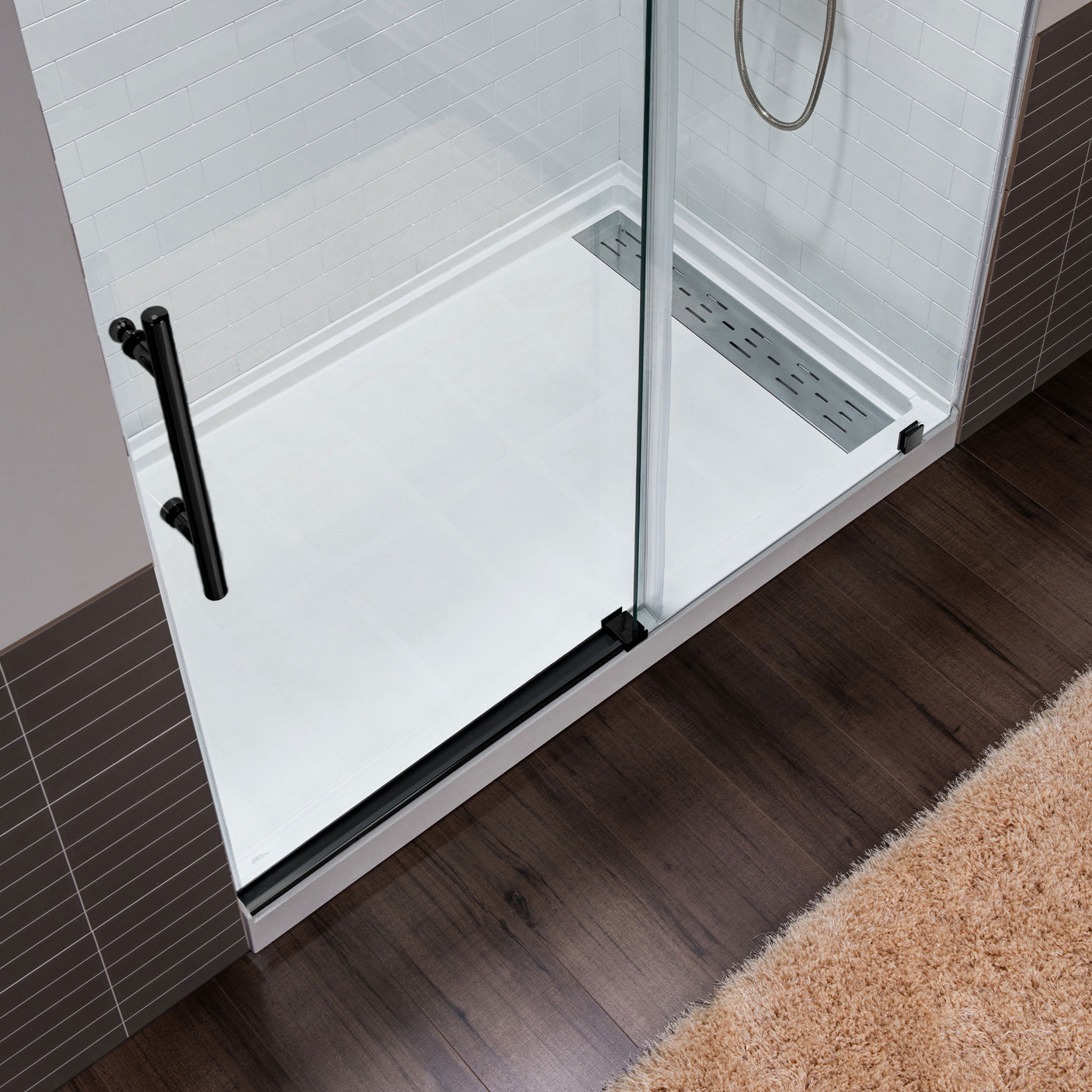 Woodbridge Frameless (60"W × 76"H) Clear Tempered Glass Shower Door with Soft Close System