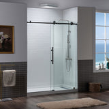 Woodbridge Frameless (60"W × 76"H) Clear Tempered Glass Shower Door with Soft Close System