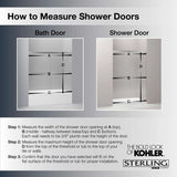 Kohler Composed™ Frameless Pivot shower door (39.6" - 40.4" W x 71.6" H) with 3/8" (10mm) thick Crystal Clear glass