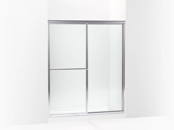 Sterling DELUXE Framed sliding shower door (54.4-59.4 W x 70 H) with 1/8 thick Clear glass in Silver