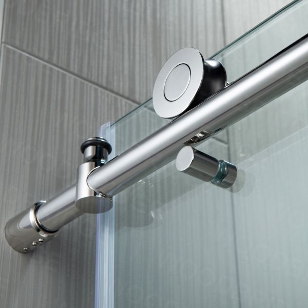 Woodbridge Frameless (60"W × 76"H) Clear Tempered Glass Shower Door with Soft Close System