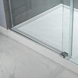 Woodbridge Frameless (60"W × 76"H) Clear Tempered Glass Shower Door with Soft Close System - Chrome Finish