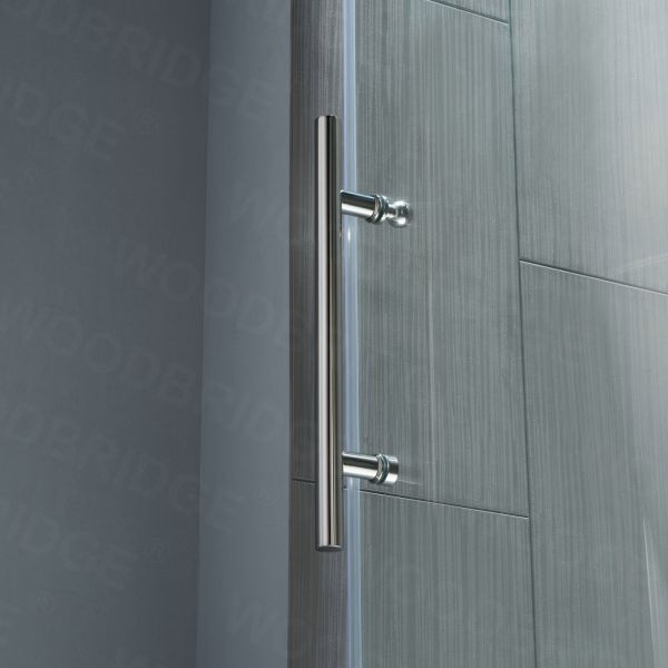 Woodbridge Frameless (72"W × 76"H) Clear Tempered Glass Shower Door - Chrome Finish