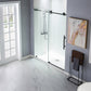 Woodbridge Frameless (60"W × 62"H) Clear Tempered Glass Shower Door - Matte Black Finish