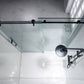 Woodbridge Frameless (44-48"W × 76"H) Clear Tempered Glass Shower Door - Matte Black Finish