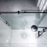 Woodbridge Frameless (60"W × 62"H) Clear Tempered Glass Shower Door - Matte Black Finish