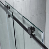 Woodbridge Frameless (72"W × 76"H) Clear Tempered Glass Shower Door - Matte Black Finish