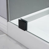 Woodbridge Frameless (44-48"W × 76"H) Clear Tempered Glass Shower Door - Matte Black Finish