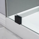 Woodbridge Frameless (60"W × 76"H) Clear Tempered Glass Shower Door - Matte Black Finish