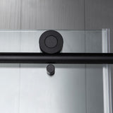 Woodbridge Frameless (44-48"W × 76"H) Clear Tempered Glass Shower Door - Matte Black Finish