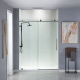 Woodbridge Frameless (60"W × 76"H) Clear Tempered Glass Shower Door with Soft Close System - Brushed Nickel Finish