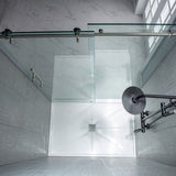 Woodbridge Frameless (44-48"W × 76"H) Clear Tempered Glass Shower Door - Brushed Nickel Finish