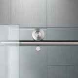 Woodbridge Frameless (72"W × 76"H) Clear Tempered Glass Shower Door - Brushed Nickel Finish