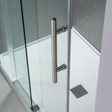 Woodbridge Frameless (60"W × 76"H) Clear Tempered Glass Shower Door with Soft Close System - Brushed Nickel Finish