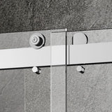 Woodbridge 2 Way Opening and Double Sliding (60"W x 62"H x 3/8"in) Frameless Bathtub Tempered Glass Shower Door - Brushed Nickel Finish