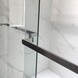 Woodbridge 2 Way Opening and Double Sliding (60"W x 76"H x 3/8"in) Frameless Bathtub Tempered Glass Shower Door