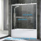 Woodbridge 2 Way Opening and Double Sliding (60"W x 76"H x 3/8"in) Frameless Bathtub Tempered Glass Shower Door - Chrome Finish
