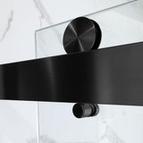 Woodbridge 2 Way Opening and Double Sliding (60"W x 62"H x 3/8"in) Frameless Bathtub Tempered Glass Shower Door - Matte Black Finish