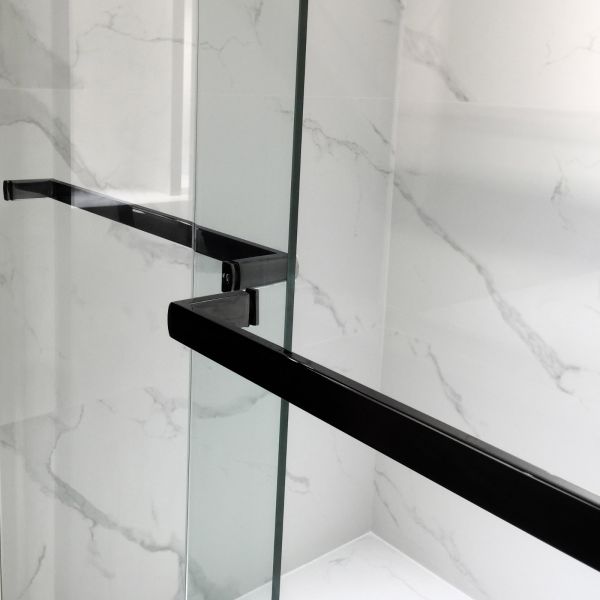 Woodbridge 2 Way Opening and Double Sliding (60"W x 62"H x 3/8"in) Frameless Bathtub Tempered Glass Shower Door - Matte Black Finish