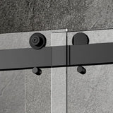 Woodbridge 2 Way Opening and Double Sliding (60"W x 62"H x 3/8"in) Frameless Bathtub Tempered Glass Shower Door - Matte Black Finish