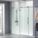 Woodbridge Frameless (72"W × 76"H) Clear Tempered Glass Shower Door - Chrome Finish